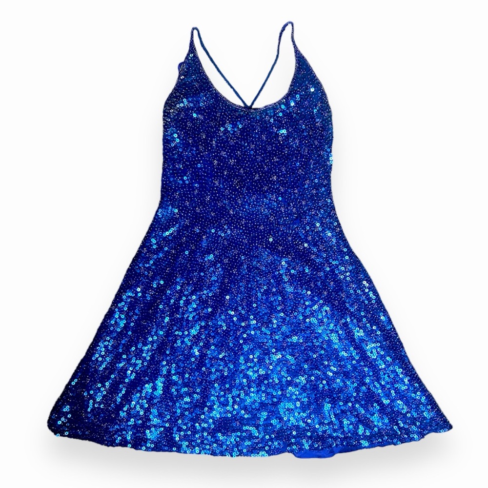 Vintage Silk Sequin Beaded Mini Dress Carmen Marc Valvo